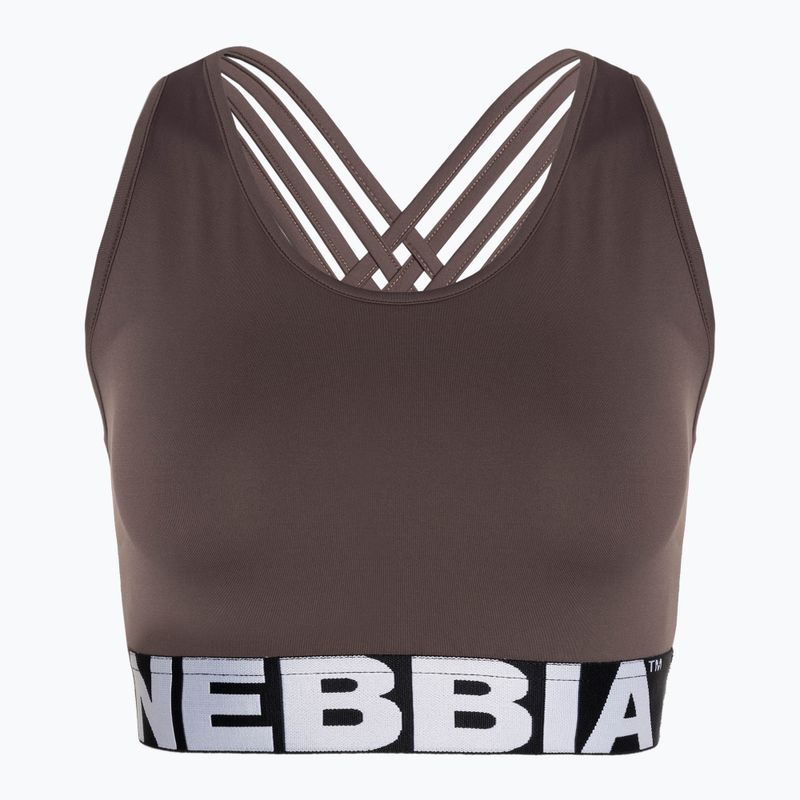 Reggiseno fitness NEBBIA Medium Impact Cross marrone 4