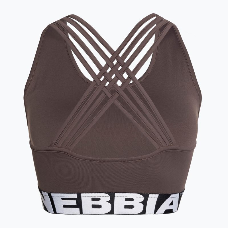Reggiseno fitness NEBBIA Medium Impact Cross marrone 5
