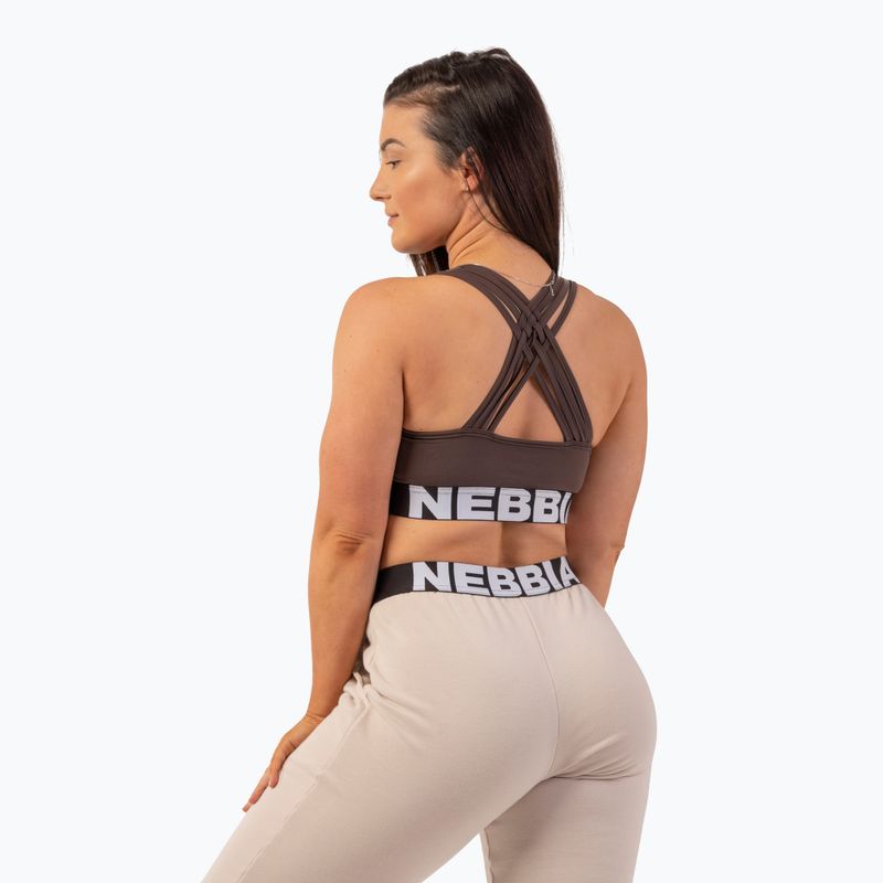 Reggiseno fitness NEBBIA Medium Impact Cross marrone 2