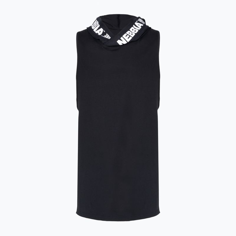 Canotta da allenamento da uomo NEBBIA No Excuses Tank Top With A Hoodie nero
