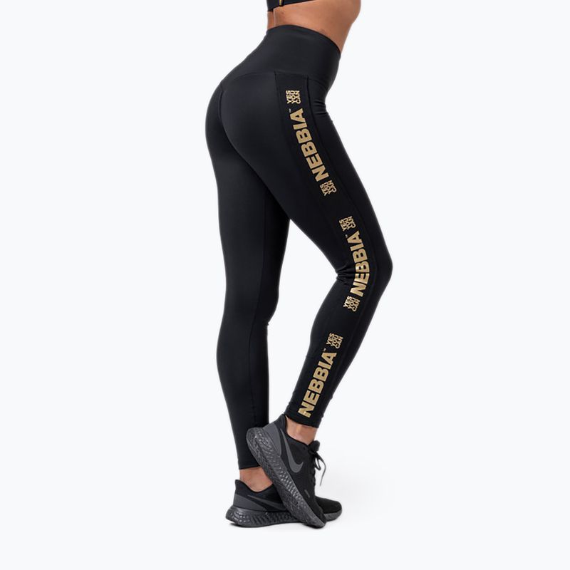 Leggings da allenamento da donna NEBBIA Gold Classic nero 5