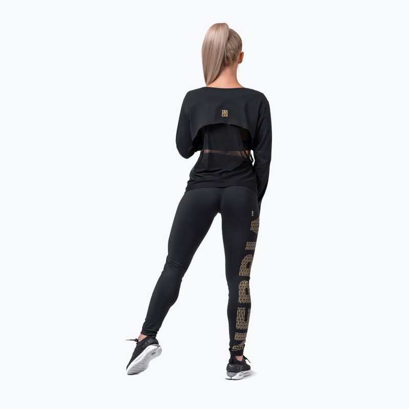 Leggings da allenamento da donna NEBBIA Gold Print nero 3