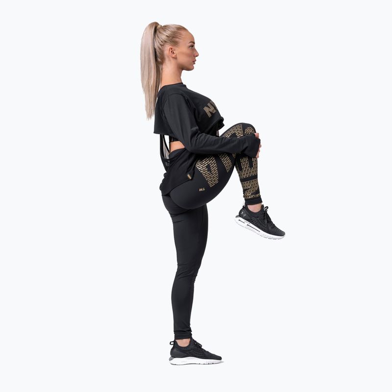 Leggings da allenamento da donna NEBBIA Gold Print nero 2