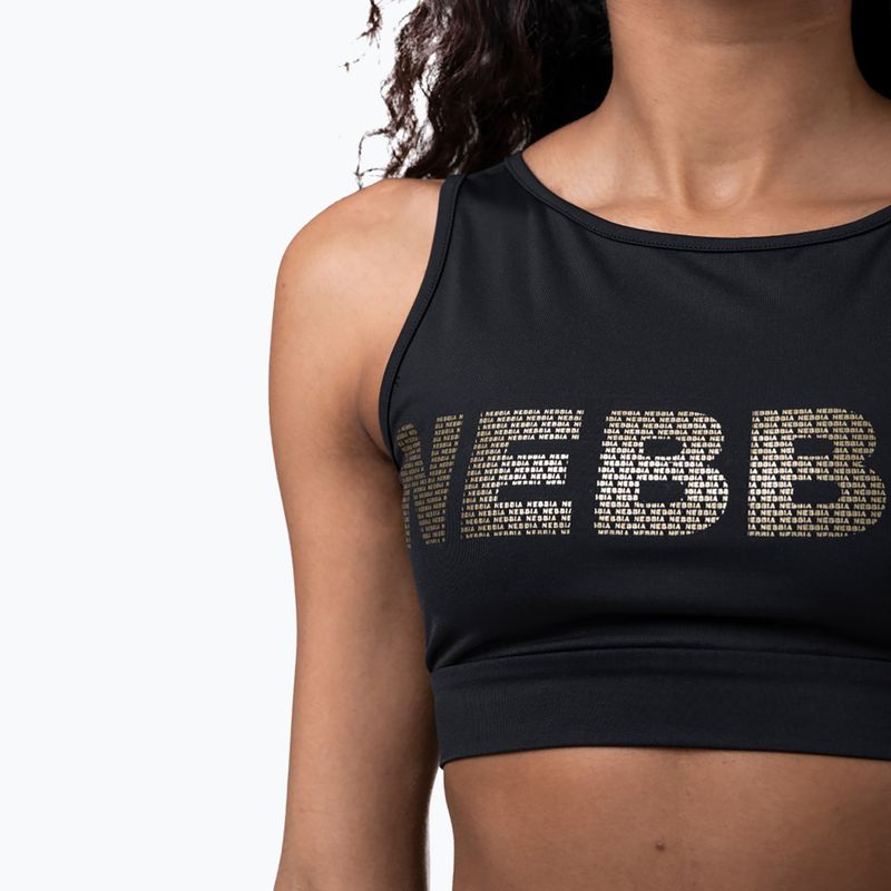 NEBBIA Gold Mesh Mini Top reggiseno fitness nero 4