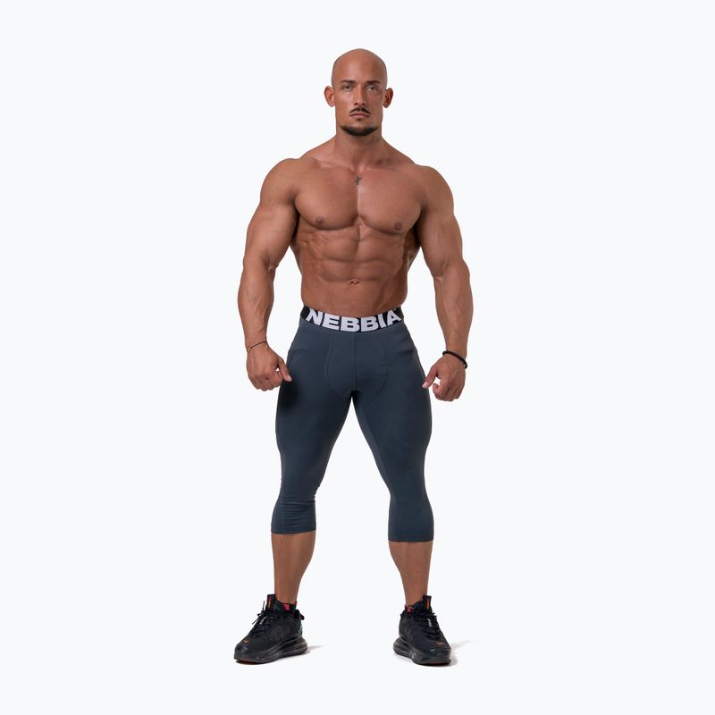 Leggings da allenamento da uomo NEBBIA Legend Of Today lunghezza al polpaccio grigio scuro 3