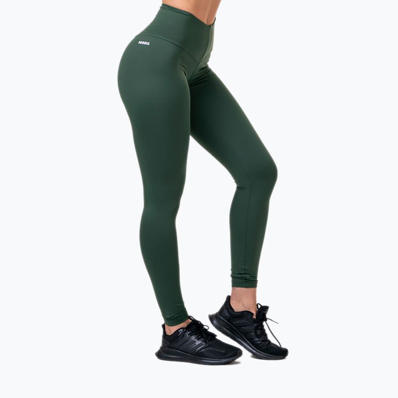 Leggings da allenamento a vita alta da donna NEBBIA Hero verde scuro