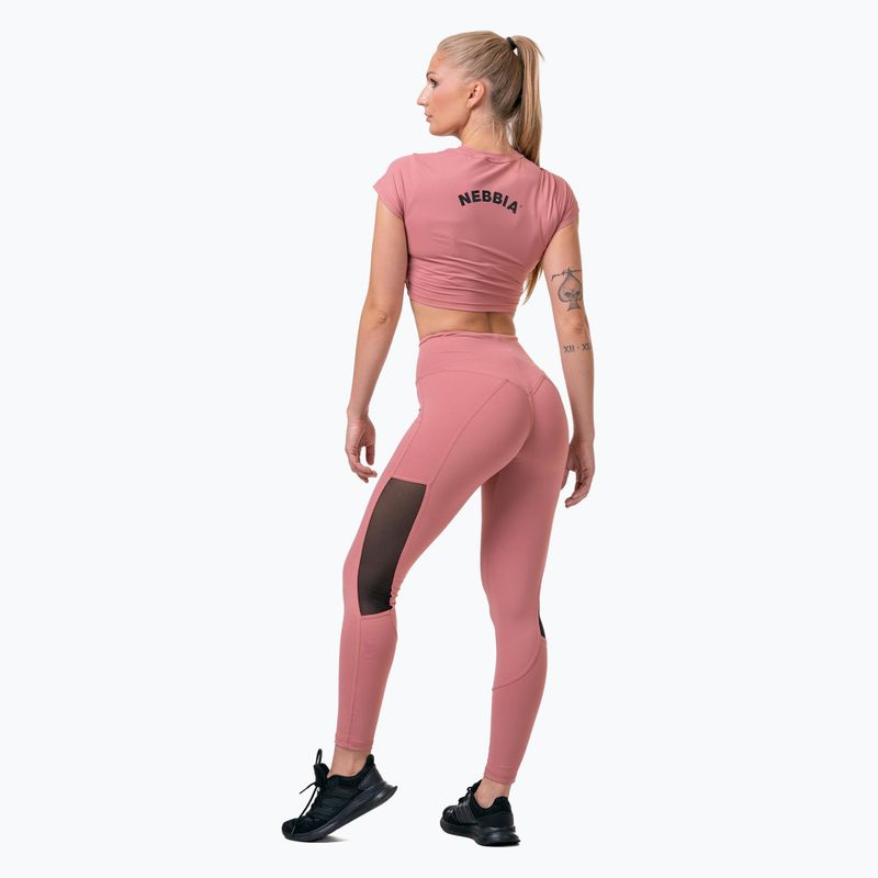 Leggings da allenamento da donna NEBBIA Mesh a vita alta rosa antico 7