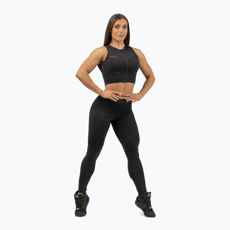 Top da allenamento da donna NEBBIA Mesh Intense nero/oro 2