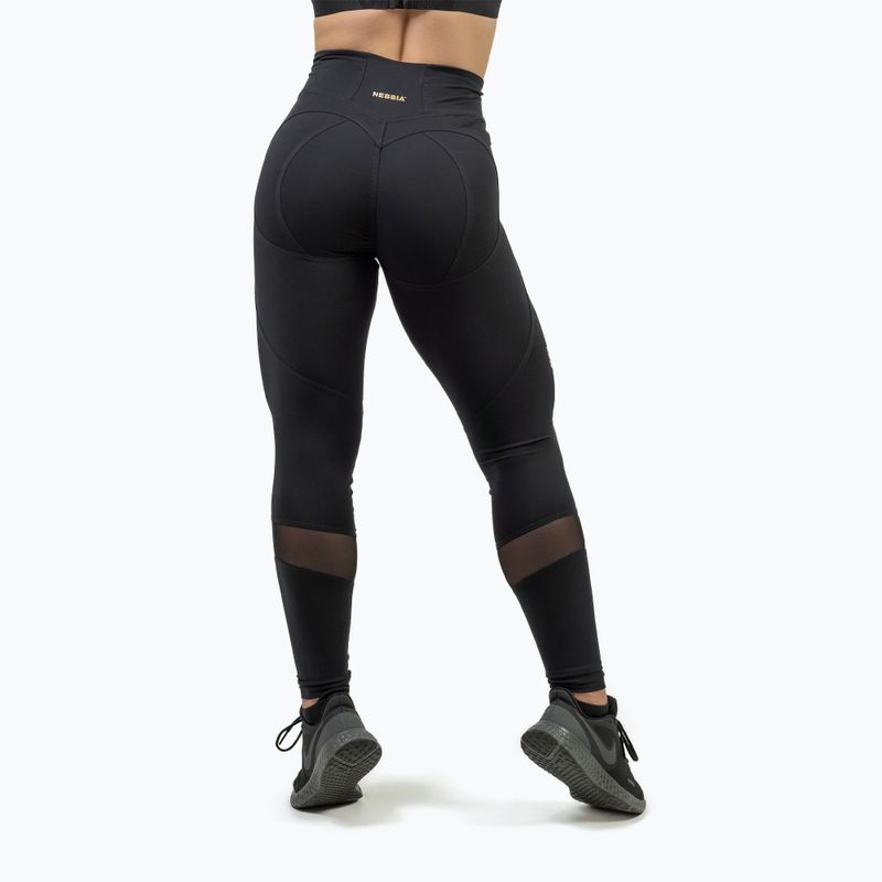 Leggings da allenamento da donna NEBBIA Heart-Shaped Intense nero/oro 3