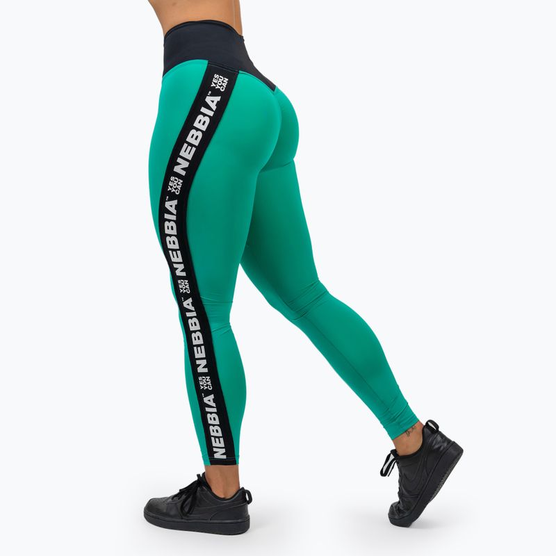 Leggings da allenamento da donna NEBBIA Iconic verde 3