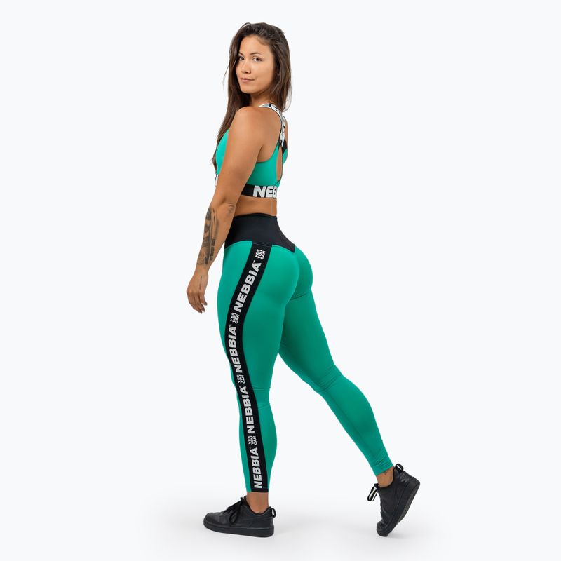 Leggings da allenamento da donna NEBBIA Iconic verde 4