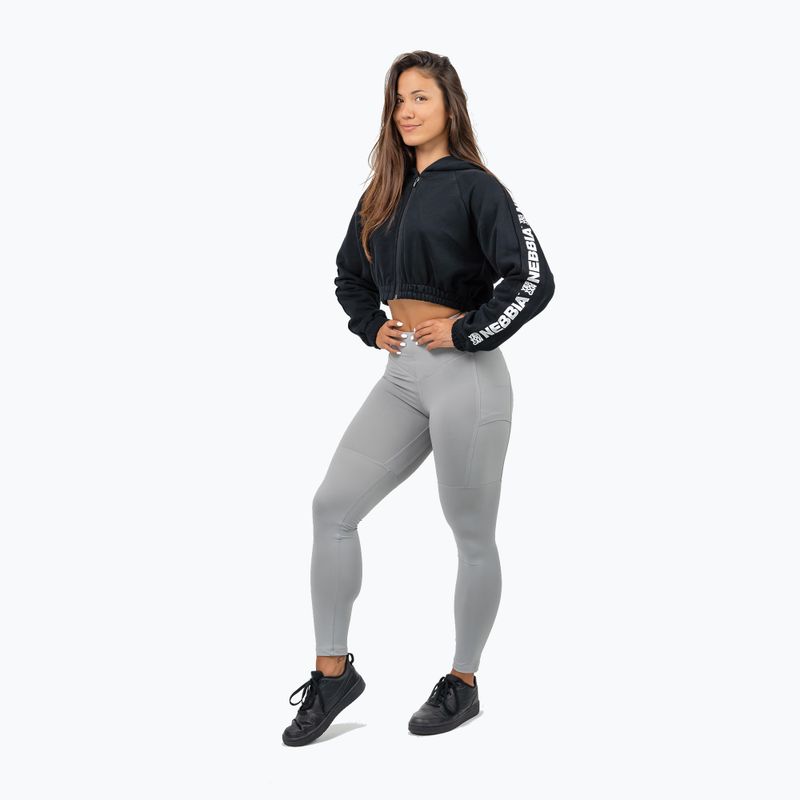 Felpa con cappuccio da donna NEBBIA Crop Iconic nero 2