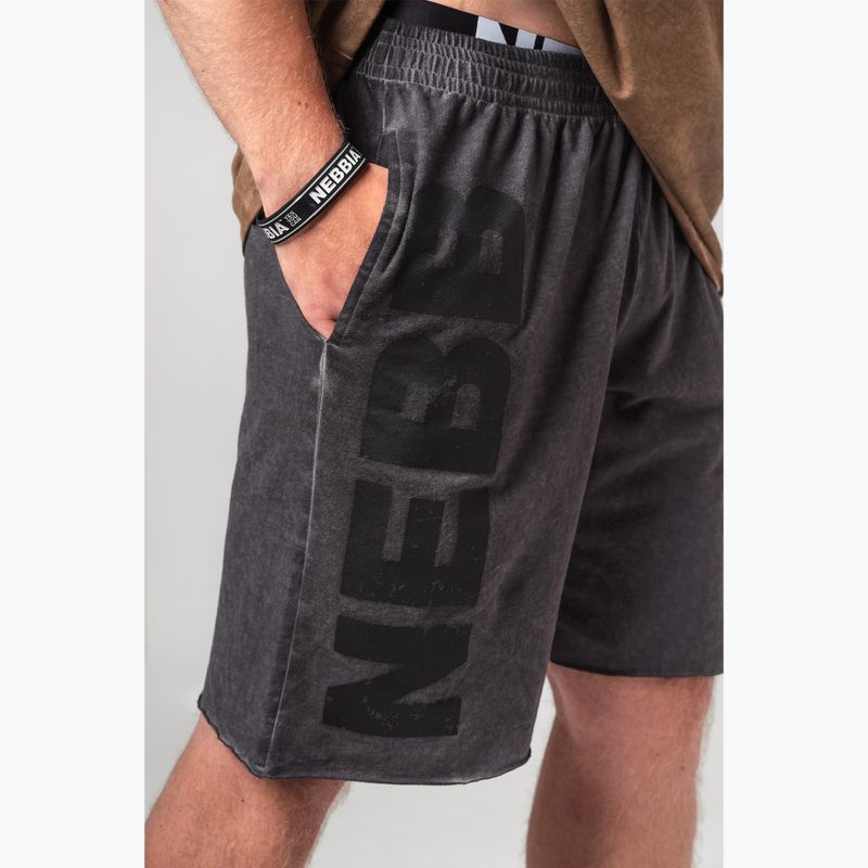 NEBBIA Pantaloncini da allenamento Washed-Off da uomo NO BS nero 4