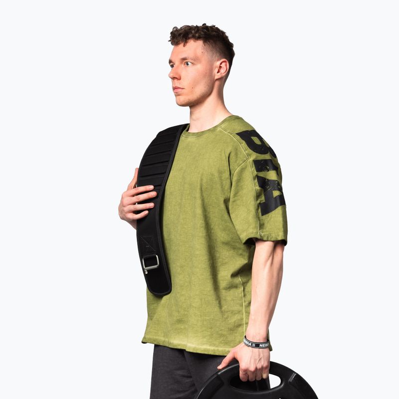 Camicia da allenamento da uomo NEBBIA Washed-Off Lifting Club verde 4