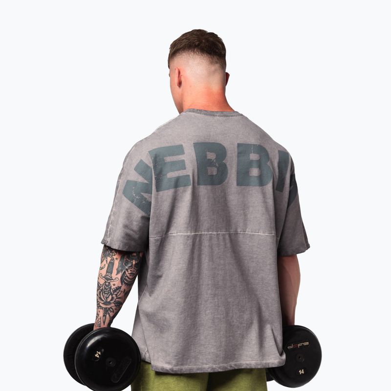 Camicia da allenamento da uomo NEBBIA Washed-Off Heavyweight No Shortcuts grigio chiaro 3