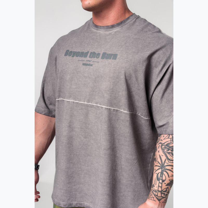 Camicia da allenamento da uomo NEBBIA Washed-Off Heavyweight No Shortcuts grigio chiaro 4