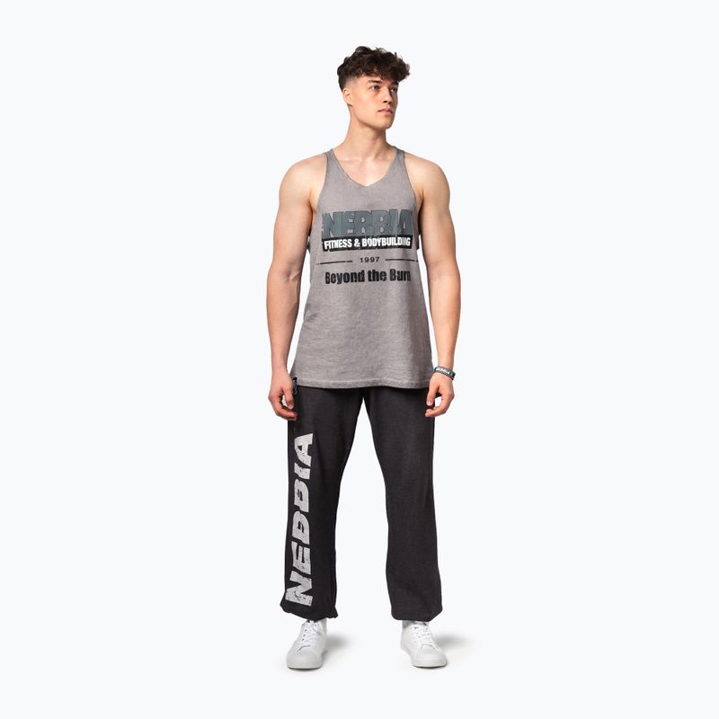 Canotta da allenamento da uomo NEBBIA Washed-Off Stringer Max Out grigio chiaro 2
