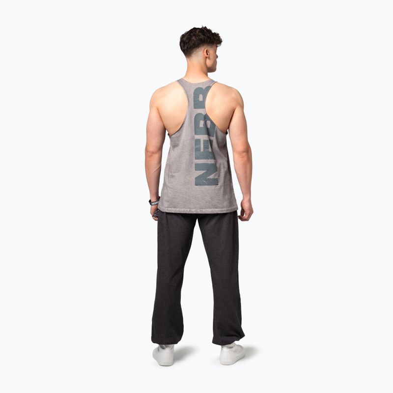 Canotta da allenamento da uomo NEBBIA Washed-Off Stringer Max Out grigio chiaro 3