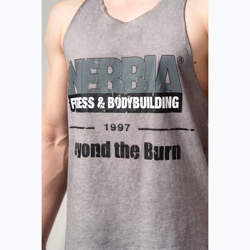 Canotta da allenamento da uomo NEBBIA Washed-Off Stringer Max Out grigio chiaro 4