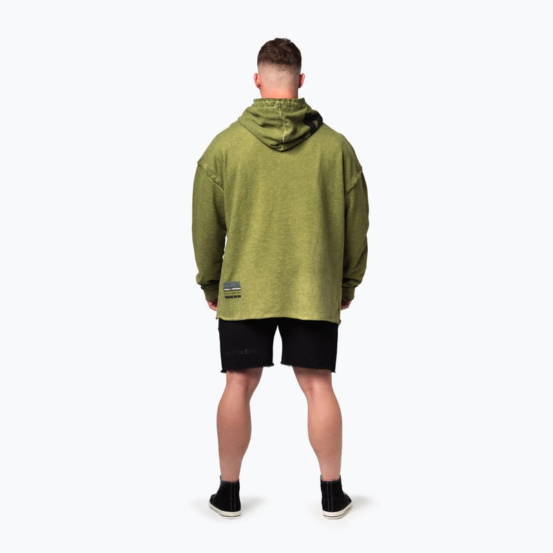 Felpa da allenamento da uomo NEBBIA Washed-Off Hoodie NO BS verde 3