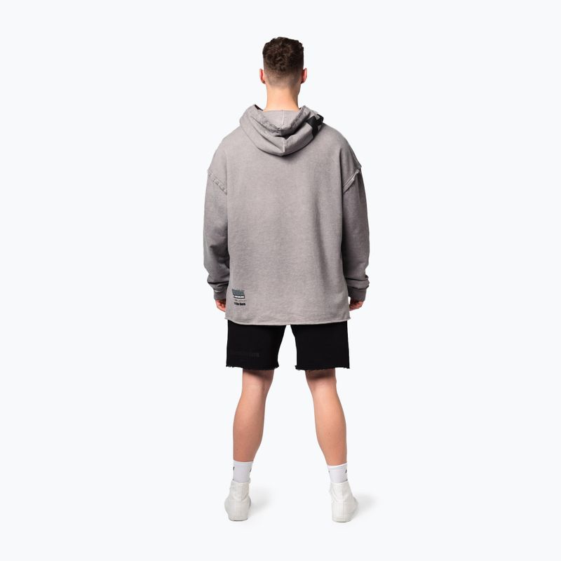 Felpa da allenamento da uomo NEBBIA Washed-Off Hoodie NO BS grigio chiaro 3