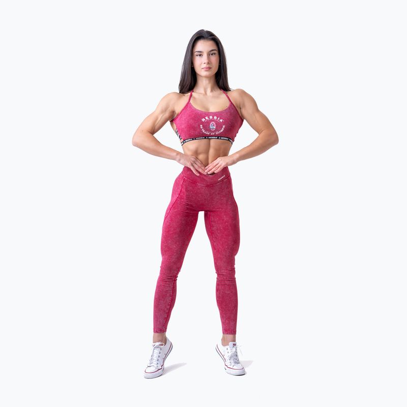Leggings da allenamento da donna NEBBIA Washed a vita alta Legacy rosso 2