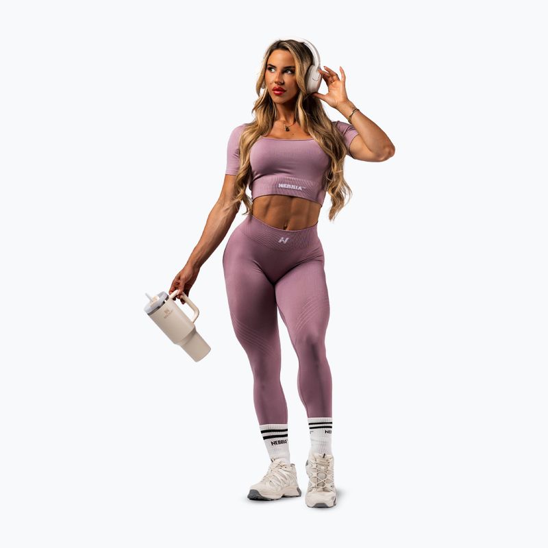 Leggings da allenamento donna NEBBIA Flow Seamless Maximum Push-Up pink 2