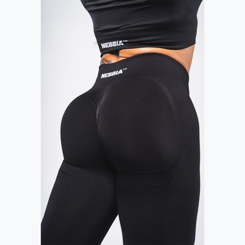 Leggings da allenamento donna NEBBIA Flow Seamless Push Up Black 5