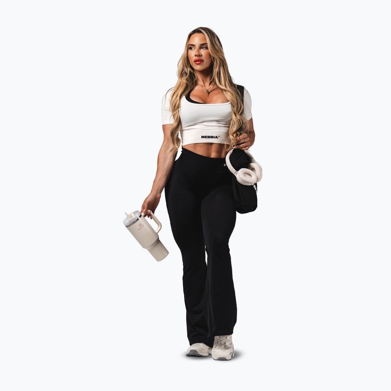 Leggings da allenamento donna NEBBIA Flow Seamless High Waist Sculpting Flared Black 2
