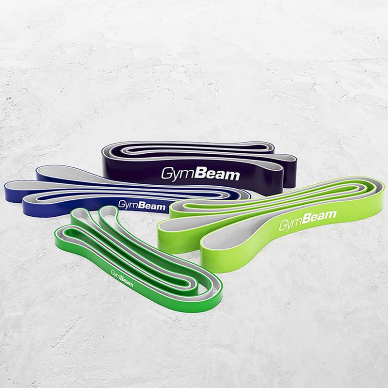 Set di bande elastiche per allenamento GymBeam DuoBand 4 pack black/lime/navy/green 2