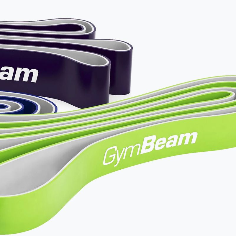 Set di bande elastiche per allenamento GymBeam DuoBand 4 pack black/lime/navy/green 3