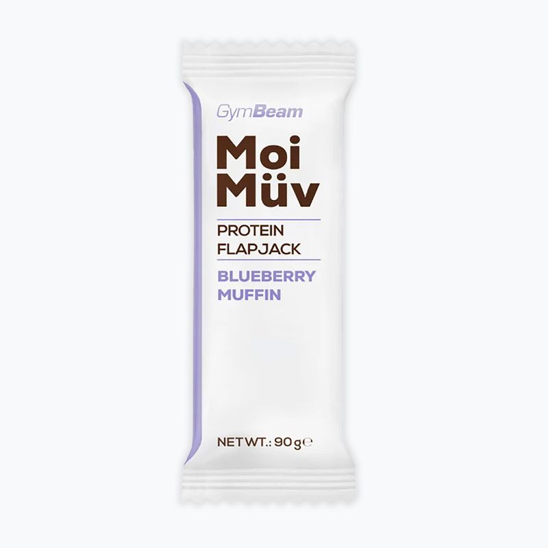 Barretta proteica GymBeam MoiMüv Flapjack 90 g blueberry muffin