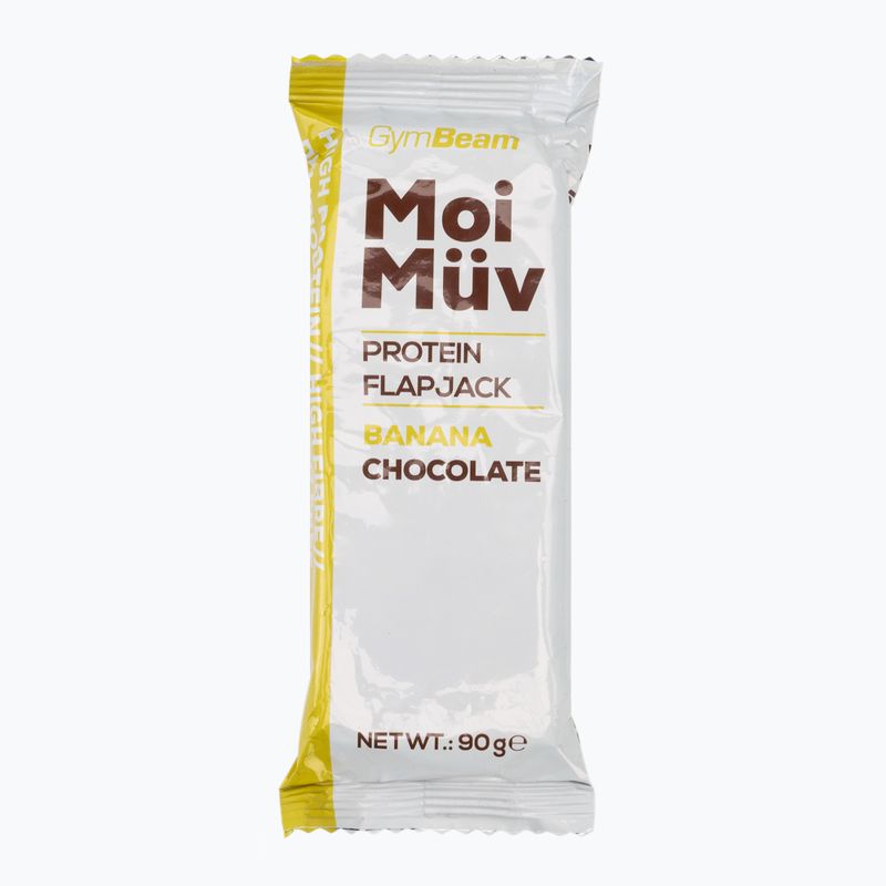 Barretta proteica GymBeam MoiMüv Flapjack 90 g banana/chocolate