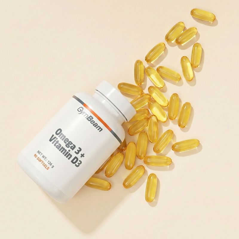 Integratore alimentare – acidi grassi + vitamina D3 GymBeam Omega 3 + D3 90 kapsułek 2