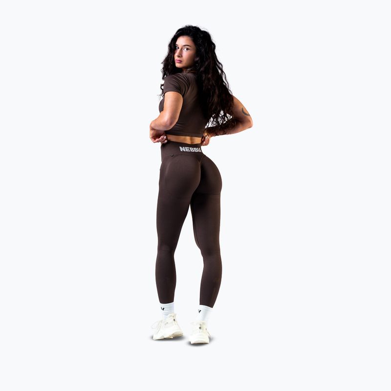 Leggings da allenamento donna NEBBIA Power marrone scuro 2