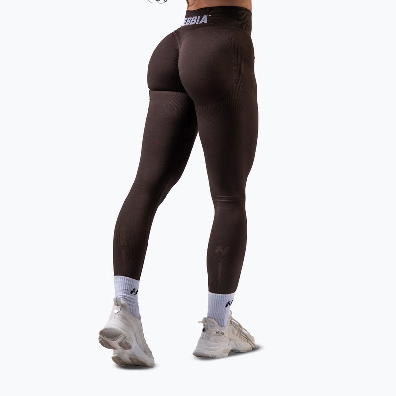 Leggings da allenamento donna NEBBIA Power marrone scuro 3
