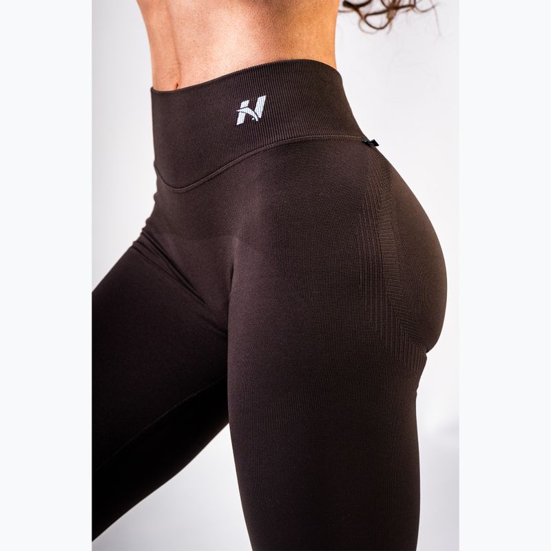 Leggings da allenamento donna NEBBIA Power marrone scuro 4