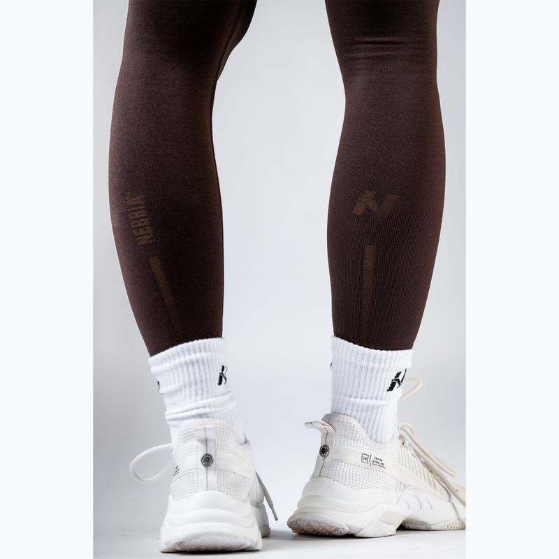 Leggings da allenamento donna NEBBIA Power marrone scuro 6