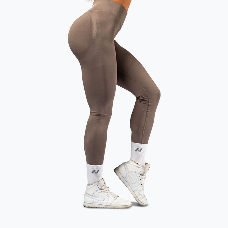 Leggings da allenamento donna NEBBIA Power light brown ash 4