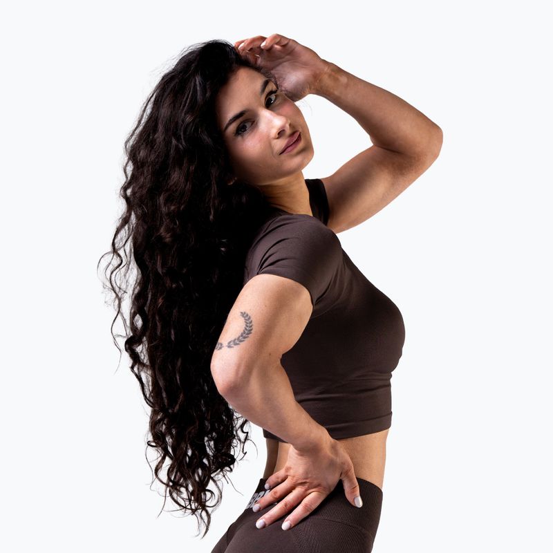 Top da allenamento donna  NEBBIA Power dark brown 3