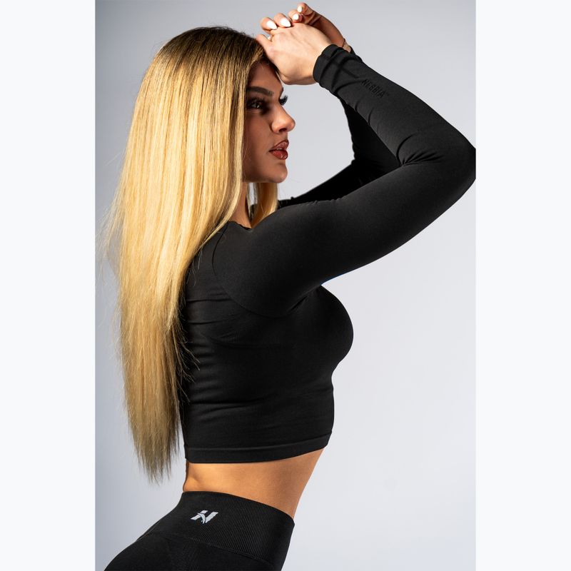 Longsleeve da allenamento da donna NEBBIA Power black 4
