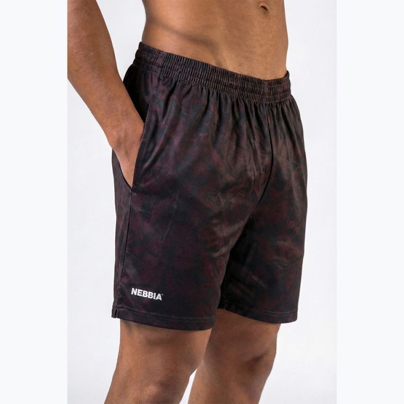 Pantaloncini da allenamento uomo NEBBIA Power dark brown camo 3