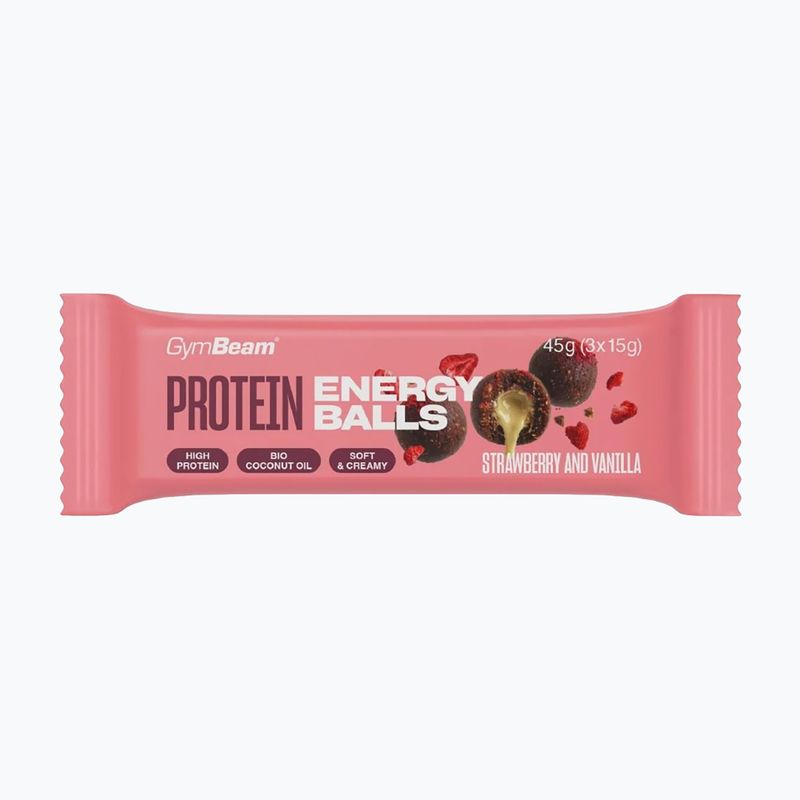 Barretta proteica GymBeam Protein Energy Balls 45 g stawberry vanilla