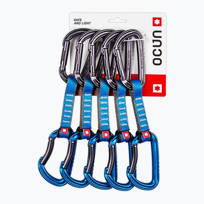 Ocun Falcon QD PA 10 cm, ausilio per l'arrampicata 5 pezzi blu.