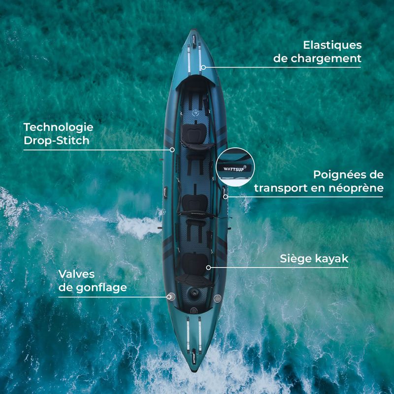 WATSSUP Cod 460 cm kayak gonfiabile per 3 persone 5