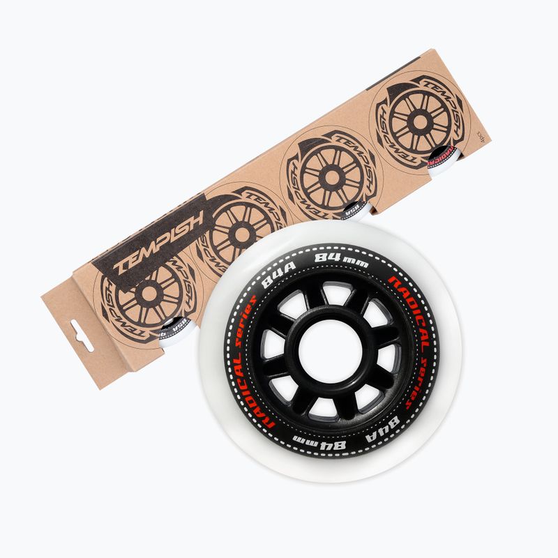 Tempish Radical 84 mm/84A ruote rollerblade 4 pezzi bianco. 2