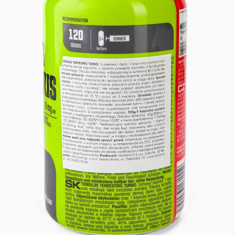 Potenziatore del testosterone Nutrend Tribulus Terrestris Turbo 120 capsule 2