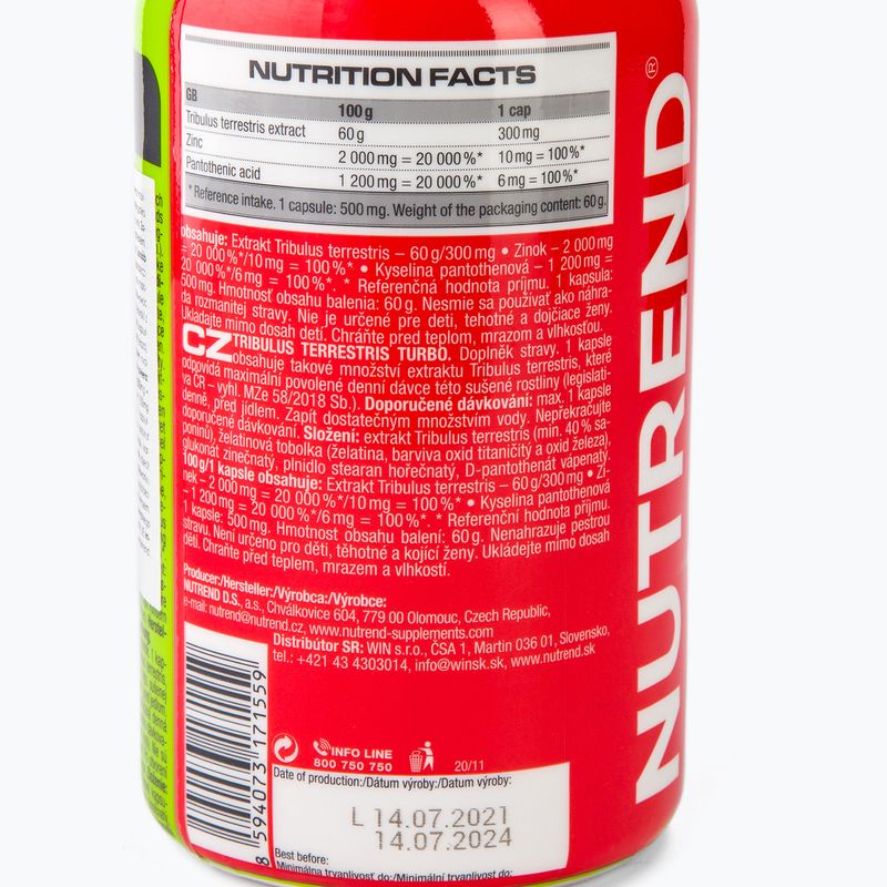 Potenziatore del testosterone Nutrend Tribulus Terrestris Turbo 120 capsule 3