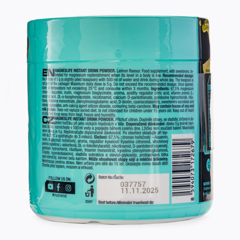 Magnesio Nutrend Magneslife Bevanda Istantanea in Polvere Limone 300 g 3
