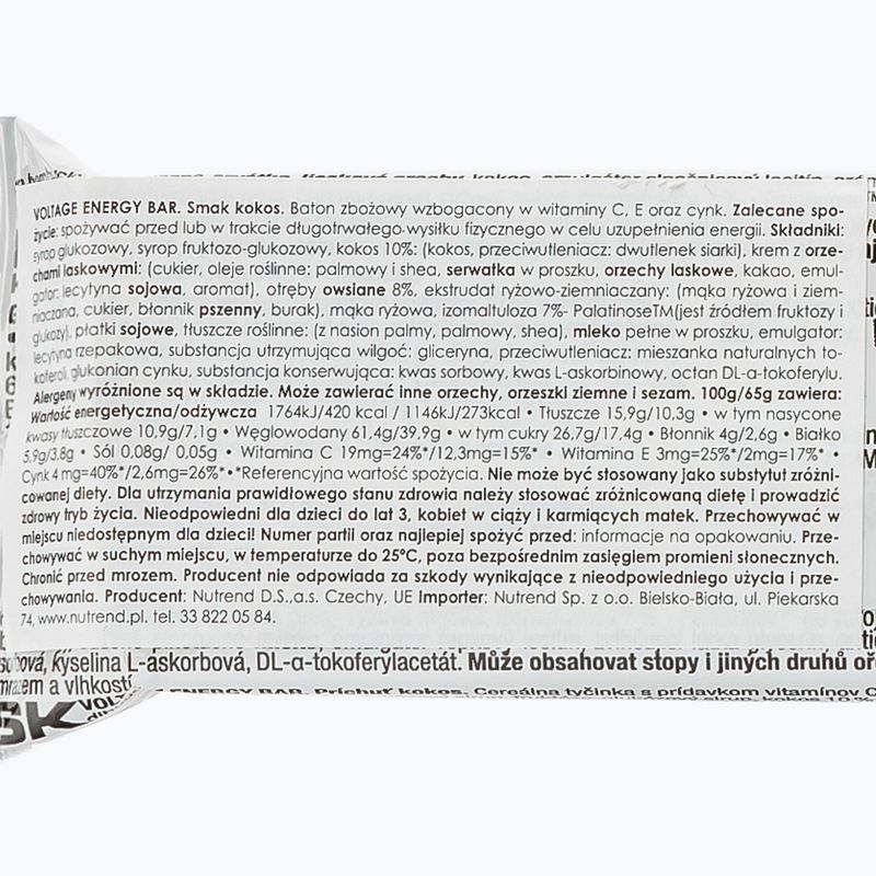 Barretta energetica Nutrend Voltage al cocco 65 g 2
